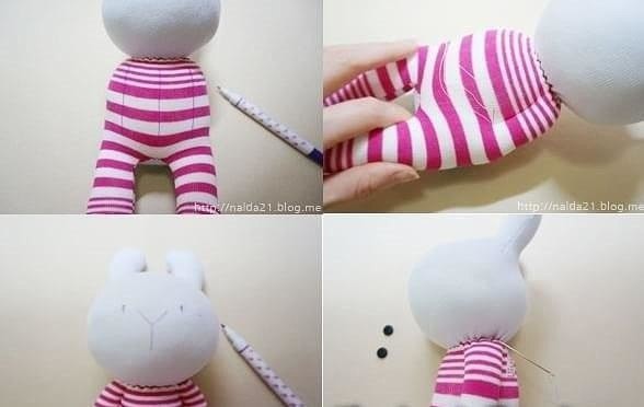 DIY Sock Bunny Step by Step