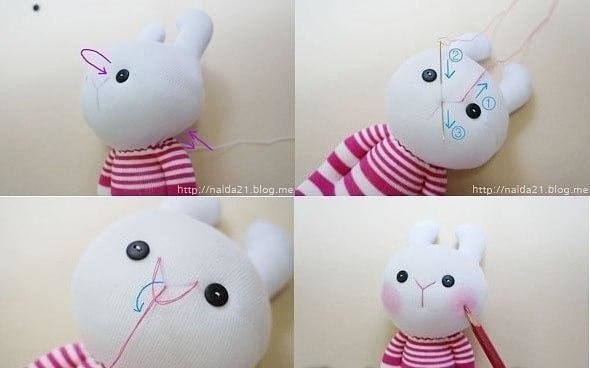 DIY Sock Bunny Step by Step