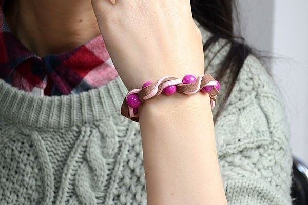 Twisted Suede Cord Bracelet DIY with Beads