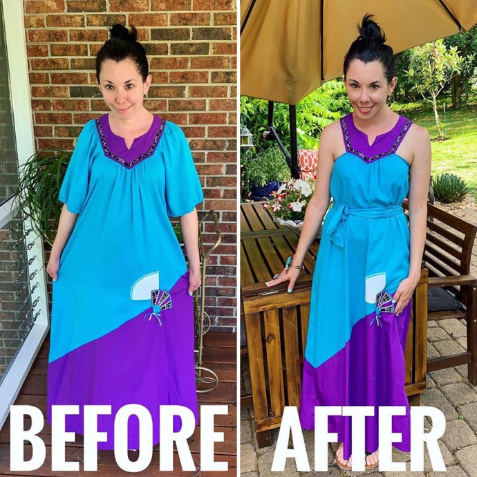 Woman Transforms Thrift-Store Clothes For $1 Into Elegant OutfitsArtist