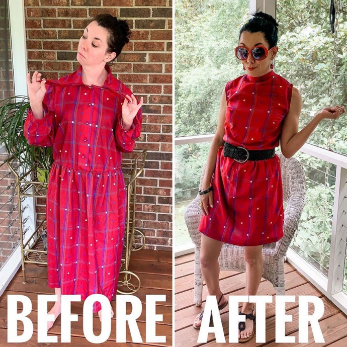 Woman Transforms Thrift-Store Clothes For $1 Into Elegant OutfitsArtist