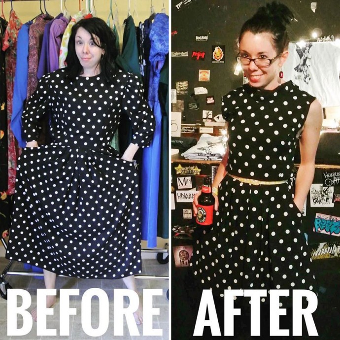 Woman Transforms Thrift-Store Clothes For $1 Into Elegant OutfitsArtist